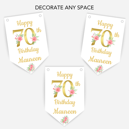 Elegant Floral Number Bunting - B177