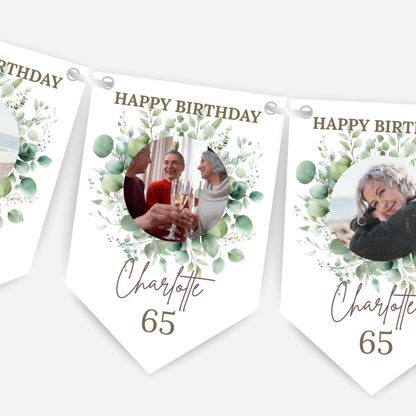 Birthday Photo Bunting  with eight photos - B281