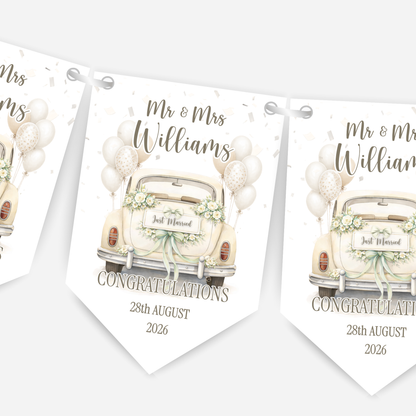 Wedding Car Bunting - B307