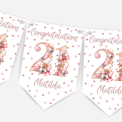 Disco and Bows Birthday Bunting -B329