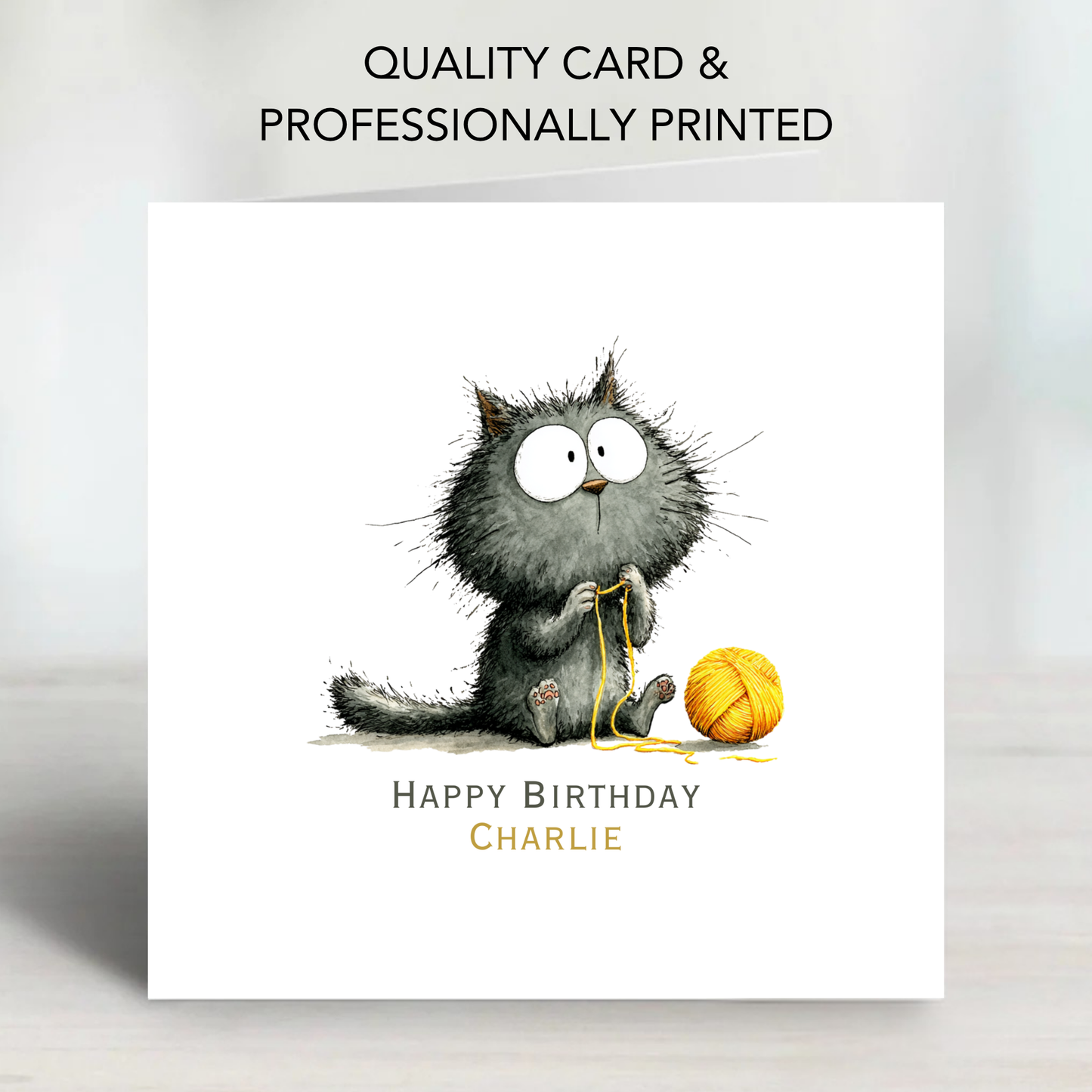 Funny Black Cat Birthday Card - C573