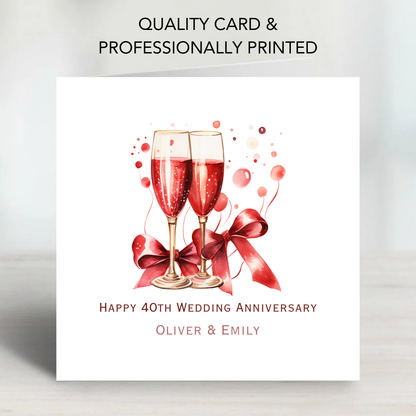 Ruby 40th Wedding Anniversary Card - C642