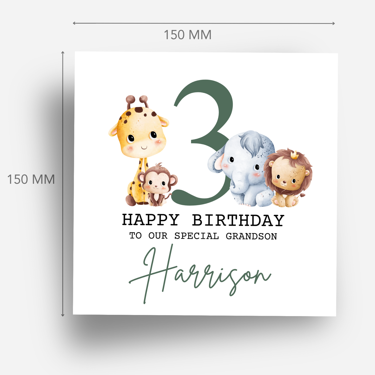 Cute Safari Animal Birthday Card - C506