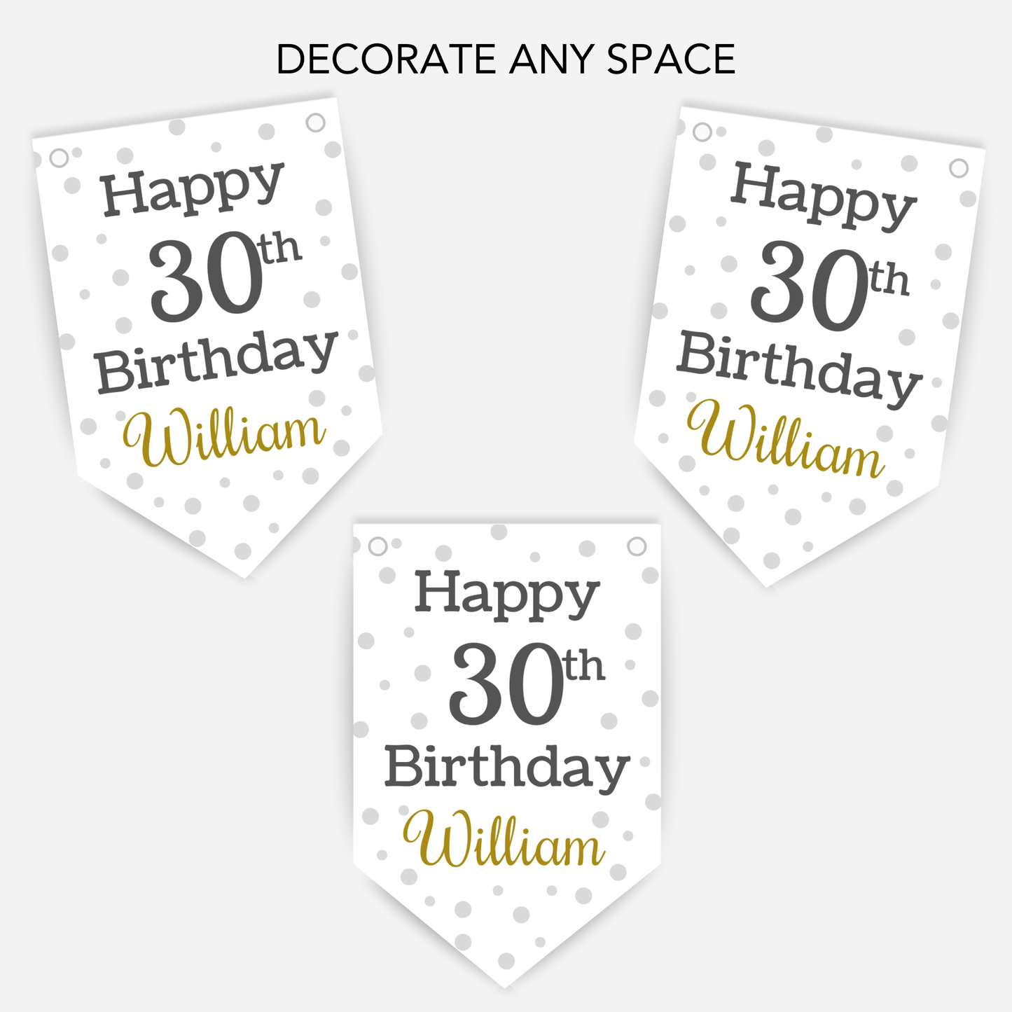Polka Dot Birthday Bunting - B139