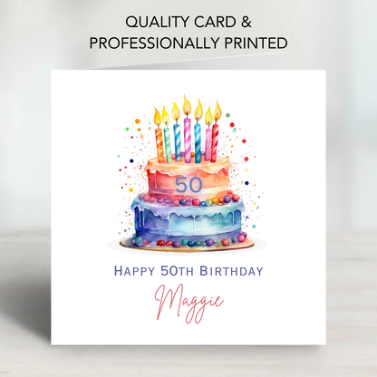 Colourful Birthday Cake Card - C647