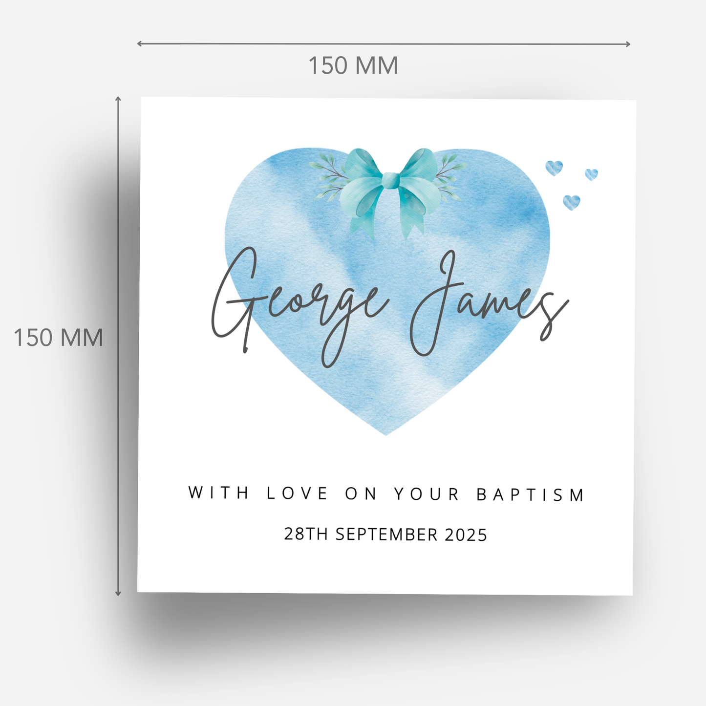 Christening & Baptism Heart Card - C108