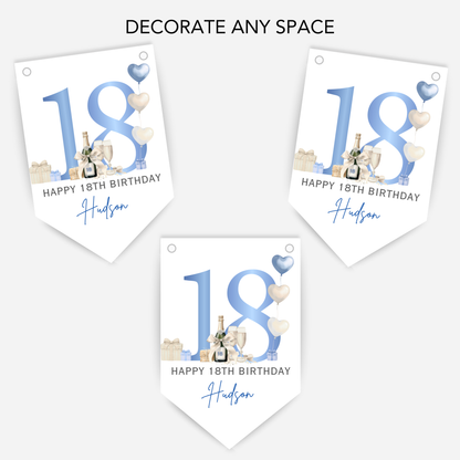 18th Or Any Age Birthday Bunting - B270