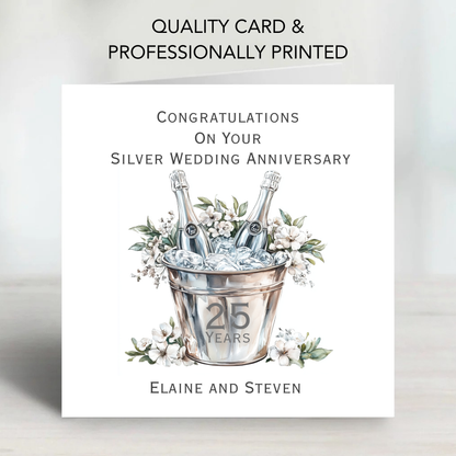 Silver - 25th Wedding Anniversary Card - C640