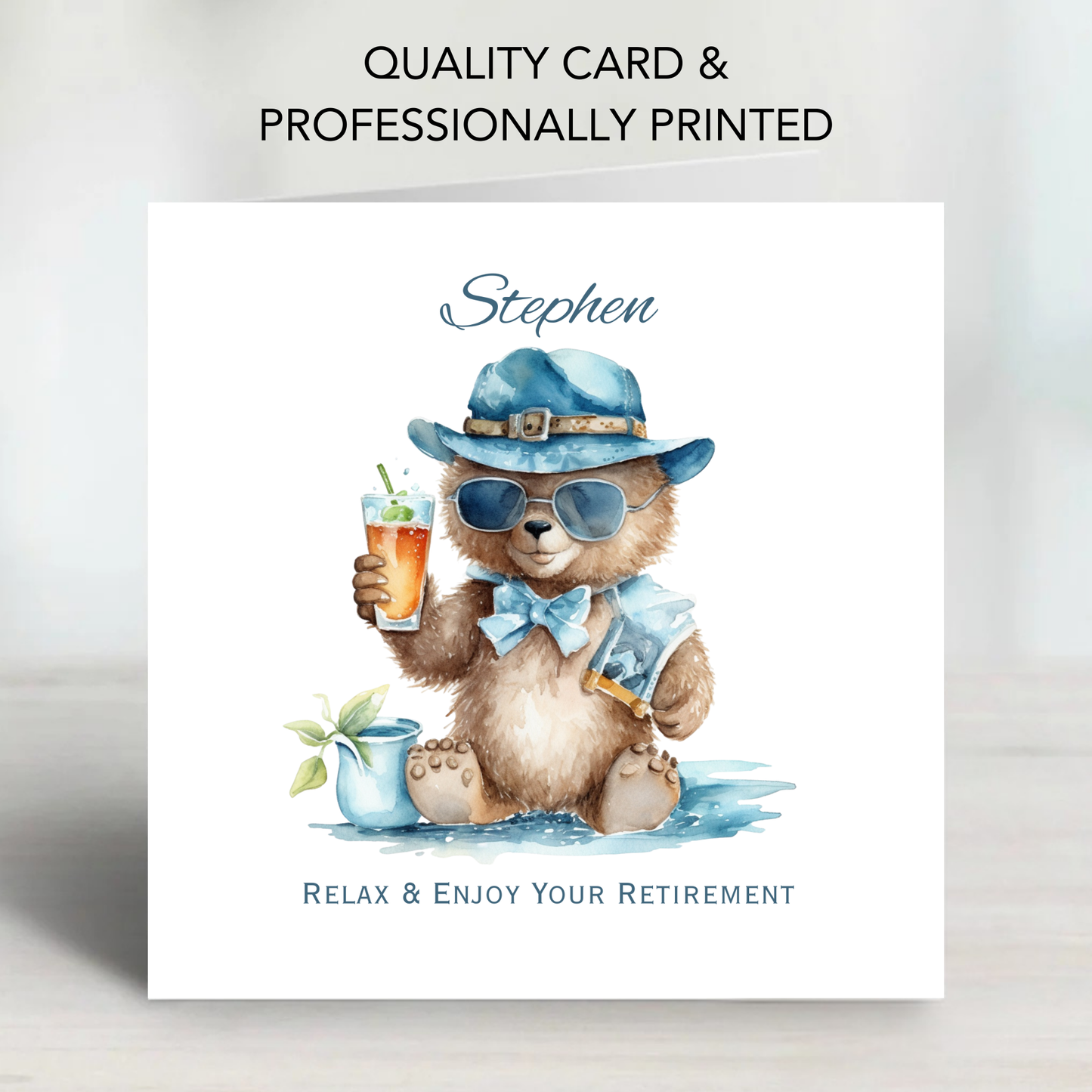 Relaxing Bear Retirement Card - C692