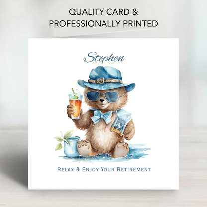 Relaxing Bear Retirement Card - C692