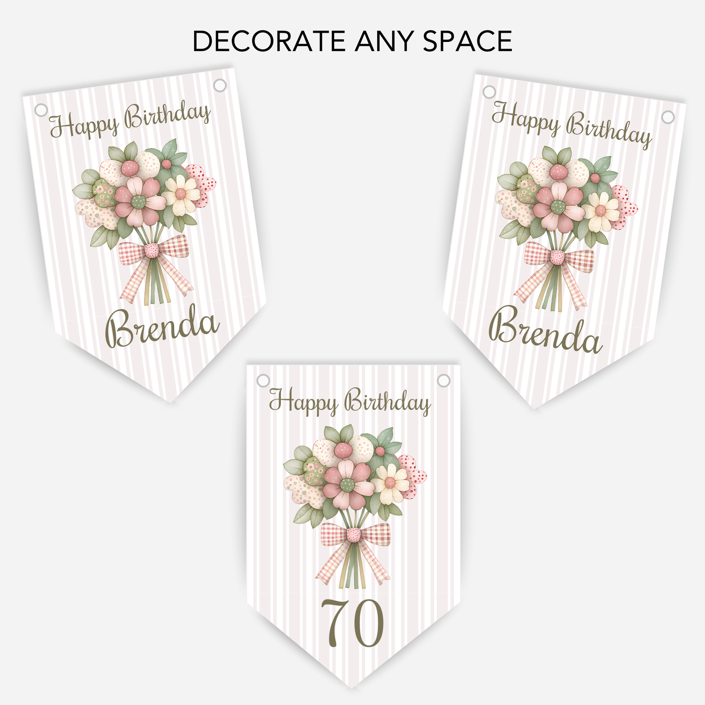Elegant Floral Number Bunting  B209