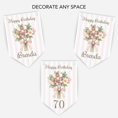 Elegant Floral Number Bunting  B209