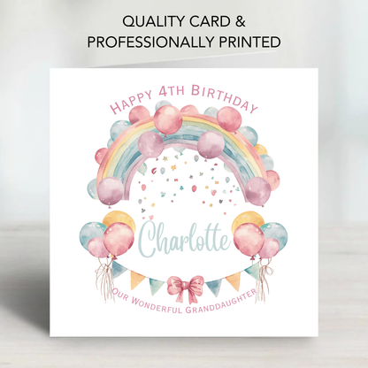 Rainbow and Balloons Birthday Card - C605