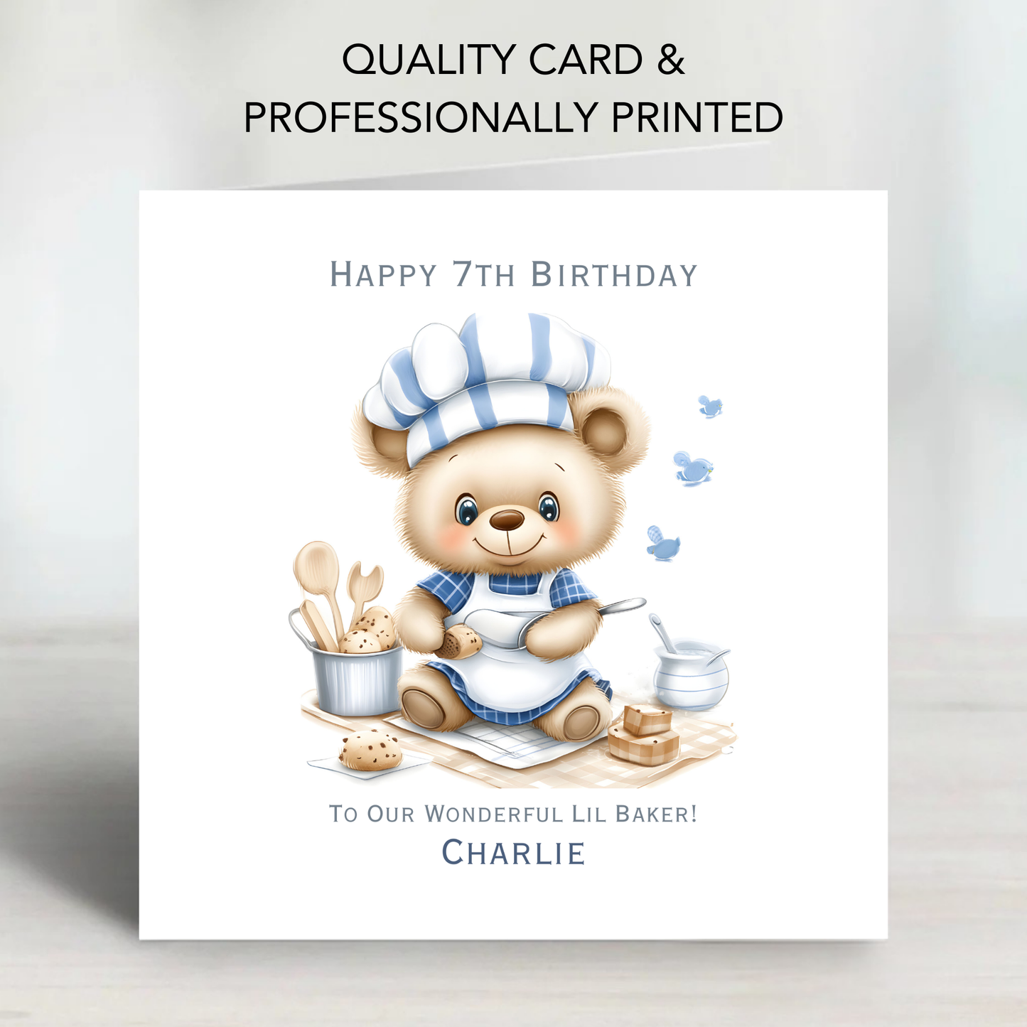 Cute Teddy Baker Birthday Card - C585