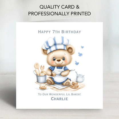 Cute Teddy Baker Birthday Card - C585