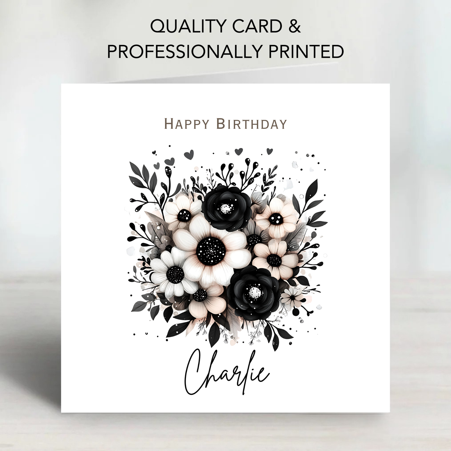 Alternative Dark Flowers Birthday Card - C834