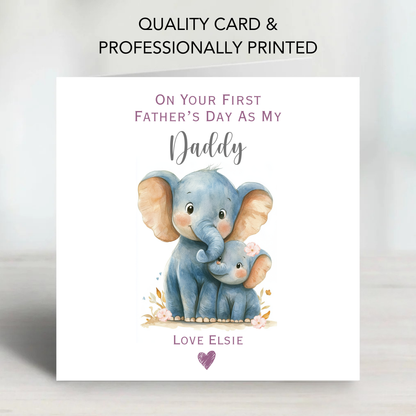 First Fathers Day Card - Cute Elephant Design - C787