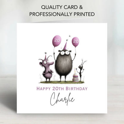 Quirky Animal Birthday Card - C564