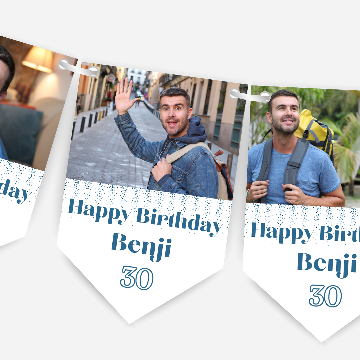 Birthday Photo Bunting in Blue - B279