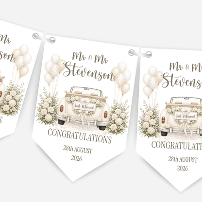 Wedding Car Bunting - B305