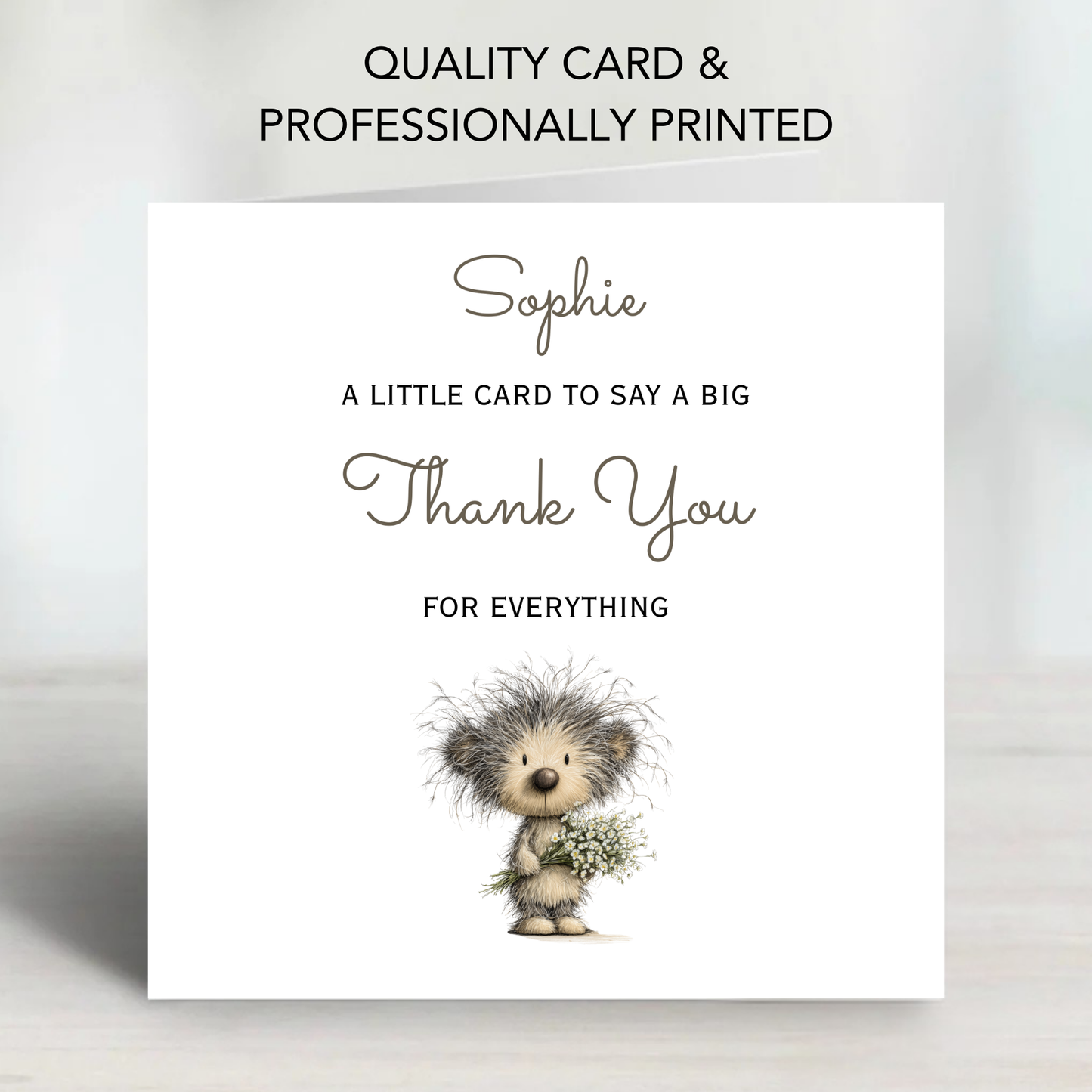 Thank You Card With A Cute Teddy  - C821