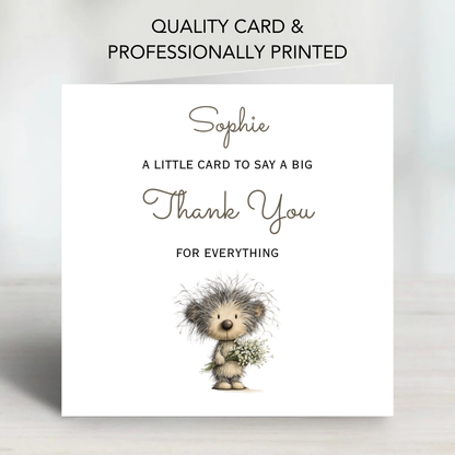 Thank You Card With A Cute Teddy  - C821