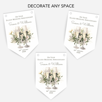 Silver Wedding Anniversary Bunting - B231
