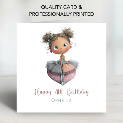 Cute Ballerina Birthday Card - C848