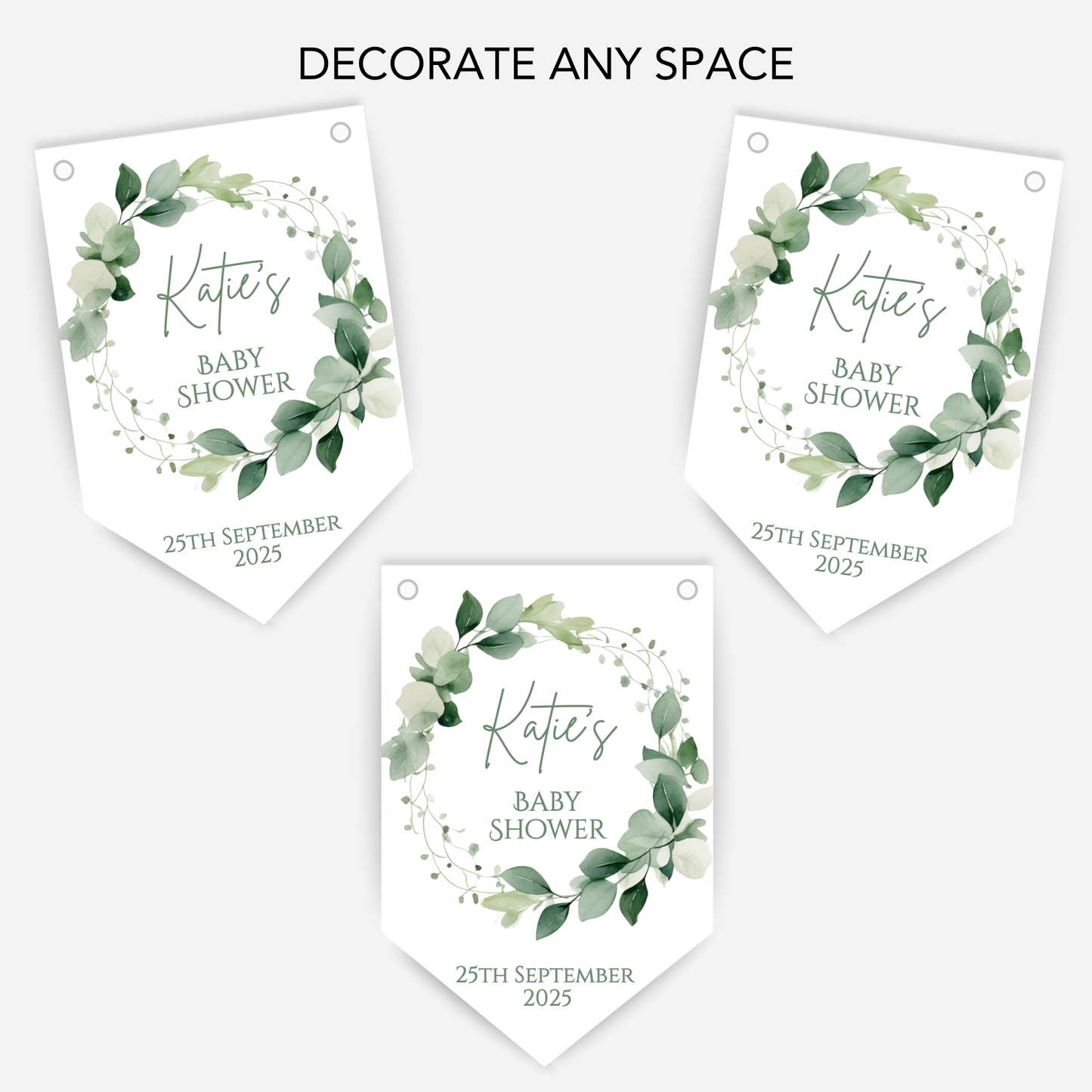 Neutral Foliage Baby Shower Bunting - B234