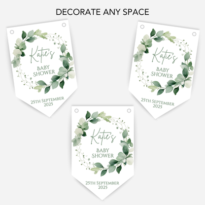 Neutral Foliage Baby Shower Bunting - B234