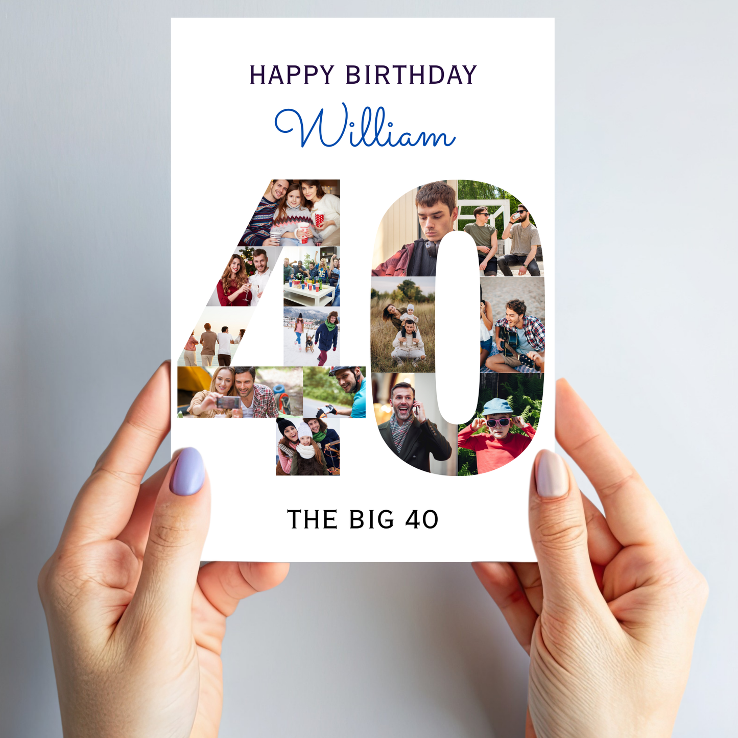 The Big 40 Photo Collage Birthday Card - PC50
