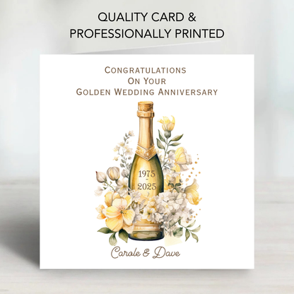 Golden- 50th Wedding Anniversary Card - C675