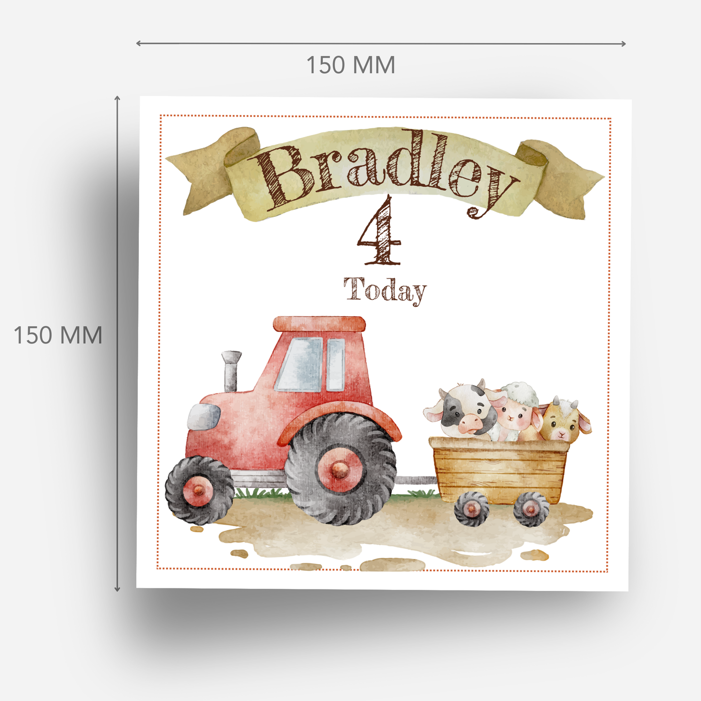 Red tractor Farming Birthday Card - C149