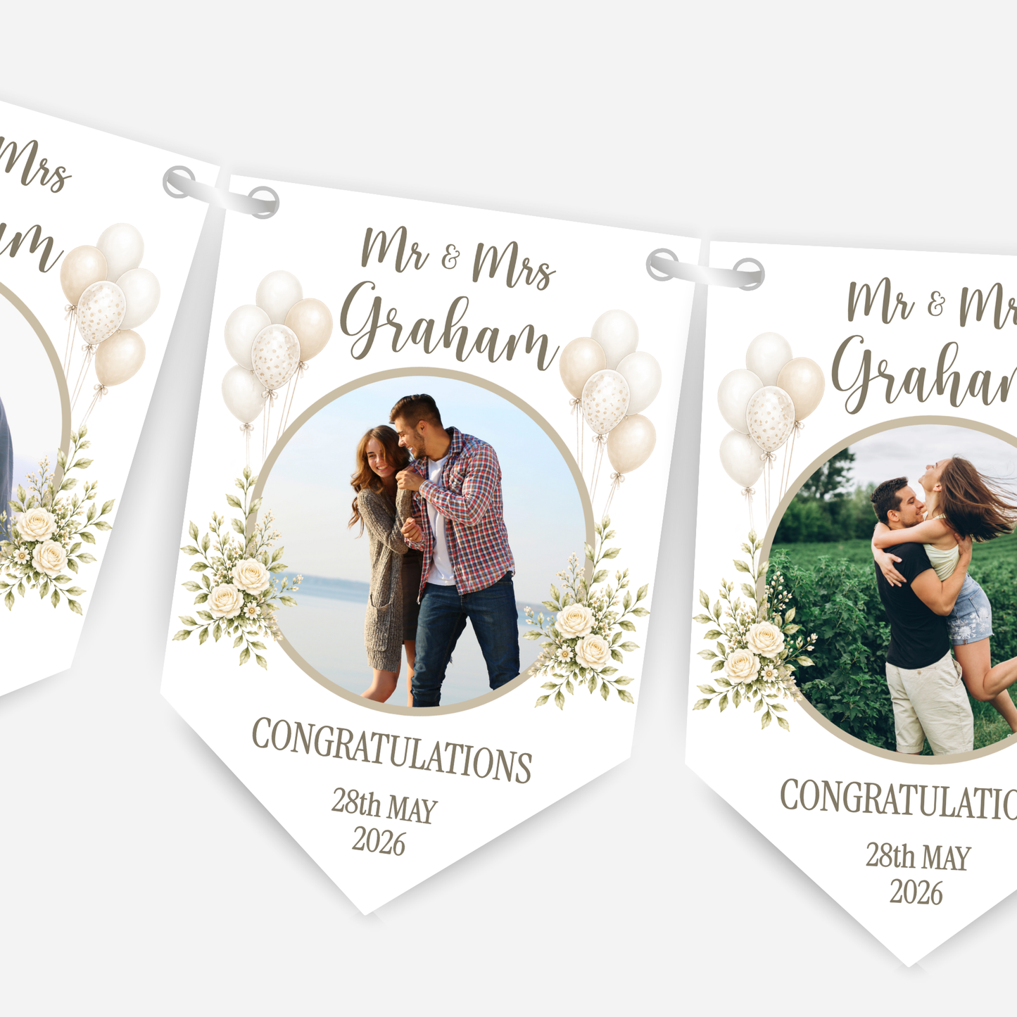 "Congratulations" Wedding or Engagement Photo Bunting - B309