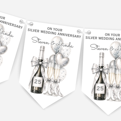 Silver Wedding Anniversary Bunting - B298