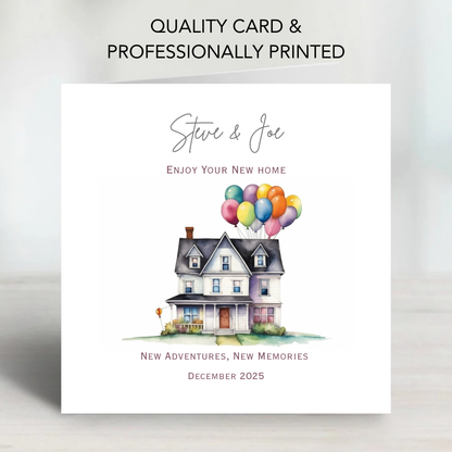 New Home Card "House & balloon" Design - C529