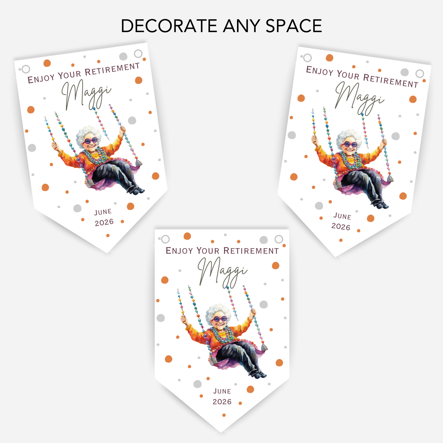 Fun Retirement or any occasion bunting  - B259
