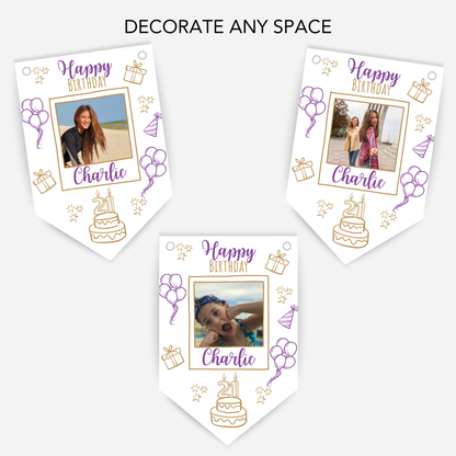 Doodle & Fun Birthday - Colour Photo's Bunting - B191