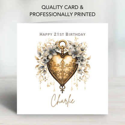 Gothic Style Gold Heart - C652