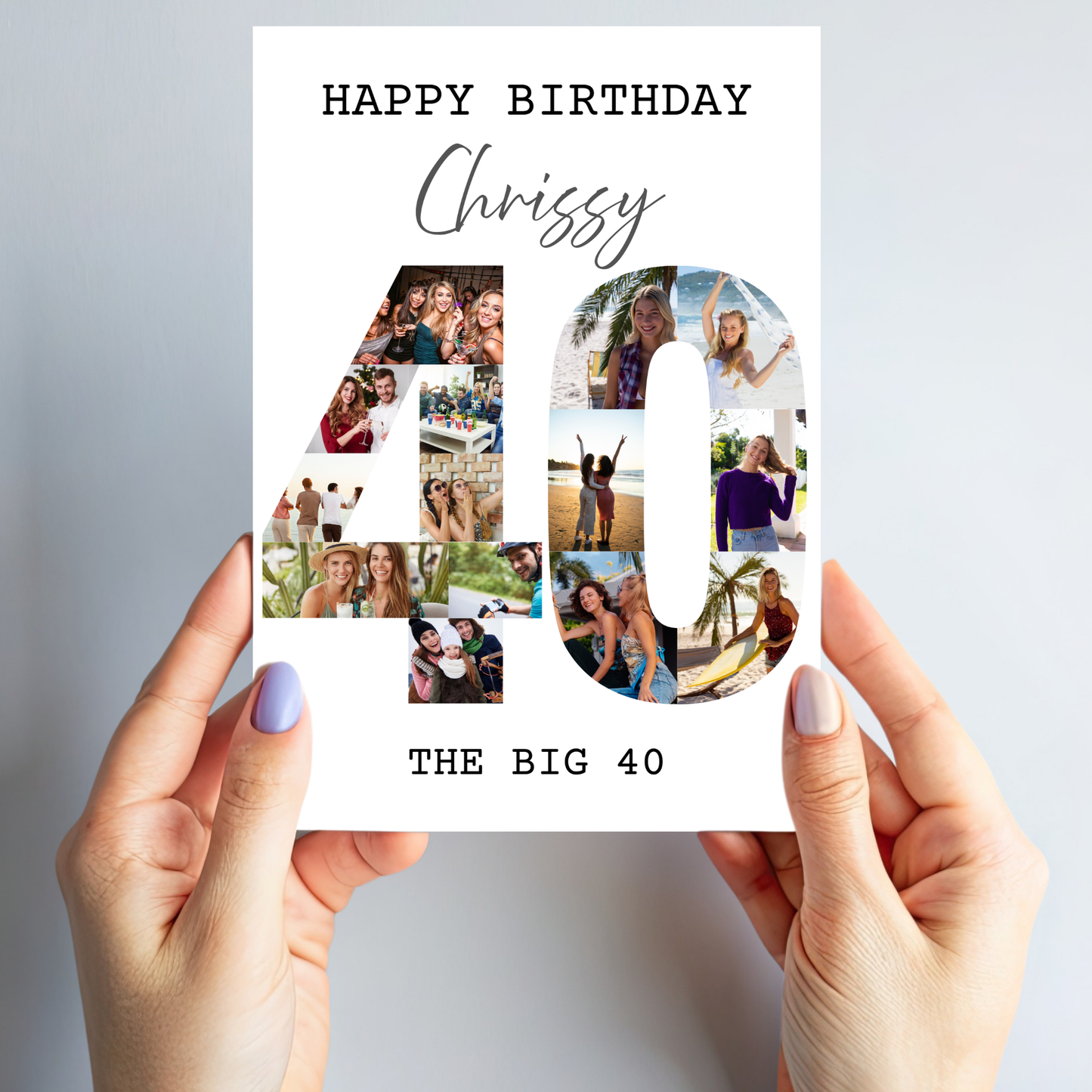 The Big 40 Photo Collage Birthday Card - PC11