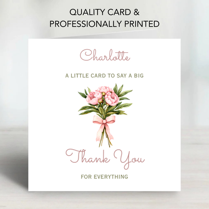 Thank You Card With Flowers - C822