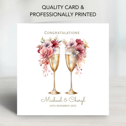 Floral Champagne Glasses - C682