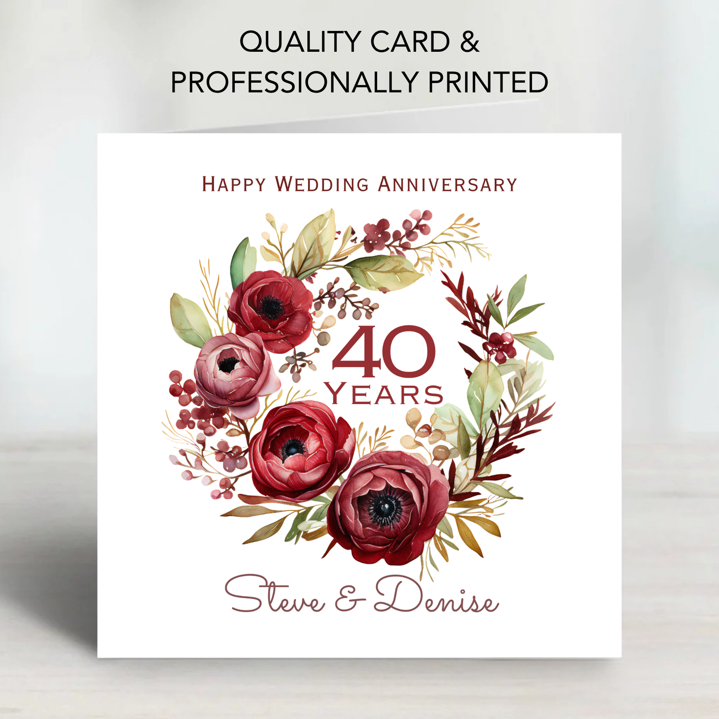 Ruby 40th Wedding Anniversary Card - C681
