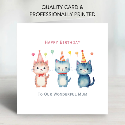 Cute Trio Of Kittens Birthday Card - C553