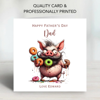 Fathers Day Card - Fun Pig Design - C801