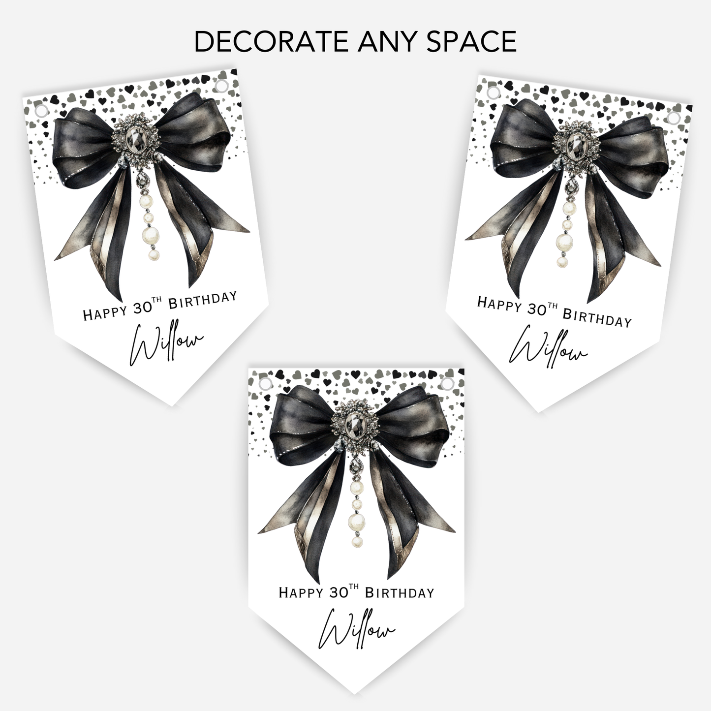 Elegant Black Bow Bunting - B264