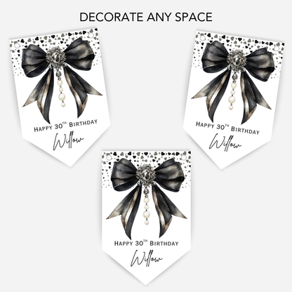 Elegant Black Bow Bunting - B264