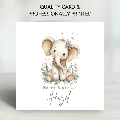Cute Elephant Birthday Card - C688