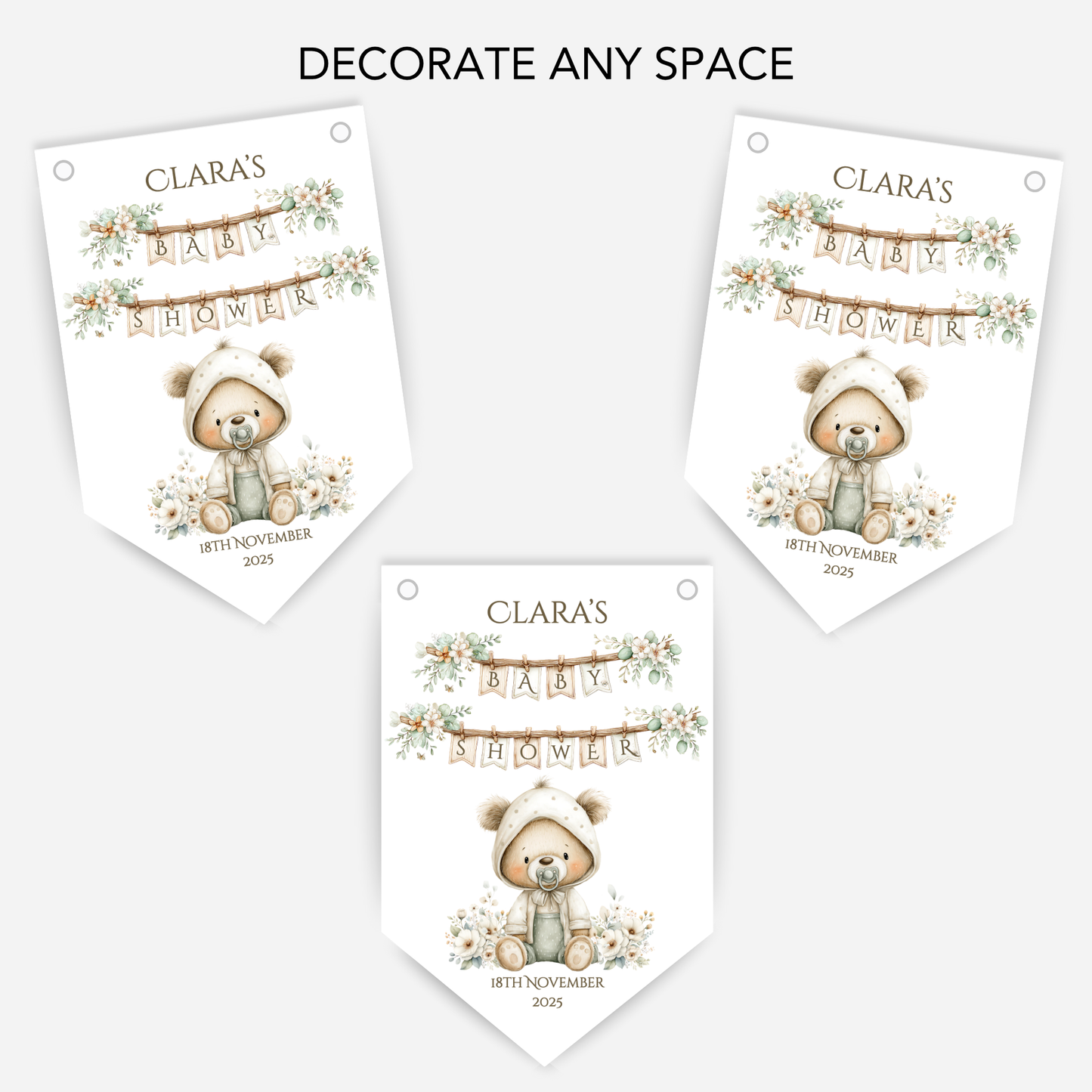 Teddy Bear Baby Shower Bunting - B222