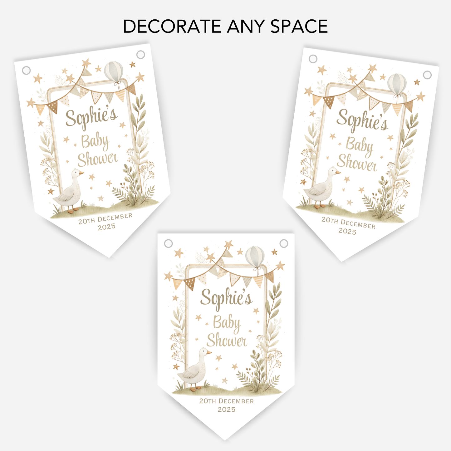 Neutral Baby Shower Bunting - B221